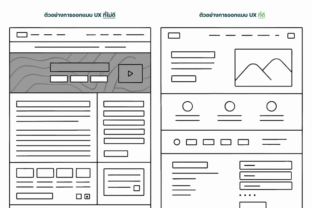ตัวอย่างการวาง UX/UI ที่ดี และไม่ดี