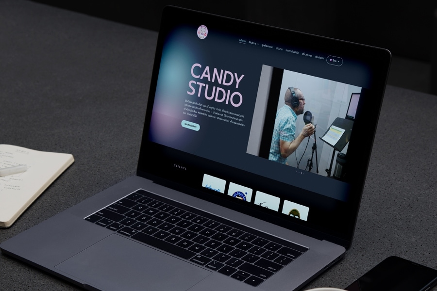 ตัวอย่างเว็บไซต์บริษัท : Candy Studio