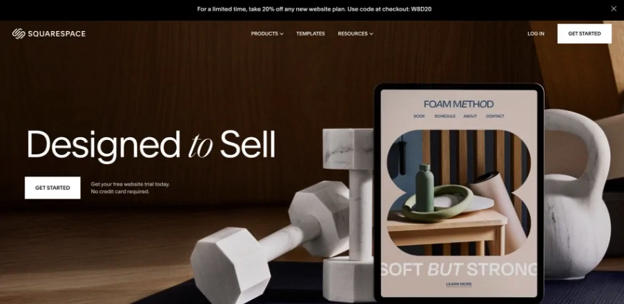 ตัวอย่างเว็บไซต์สำเร็จรูปชื่อดัง Squarespace